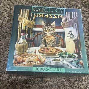 1000 Piece Puzzle - Cat with Pizza - Multicolor
